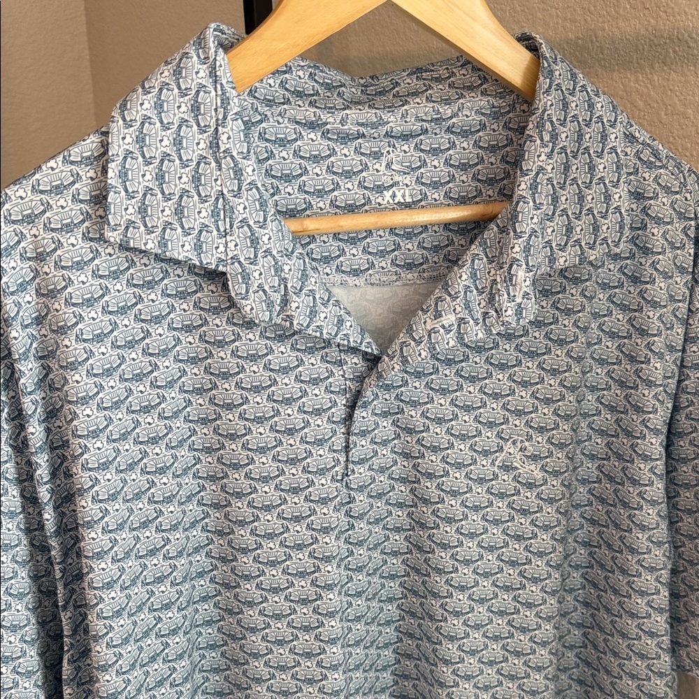 Rhoback Blue Patterned Polo Shirt